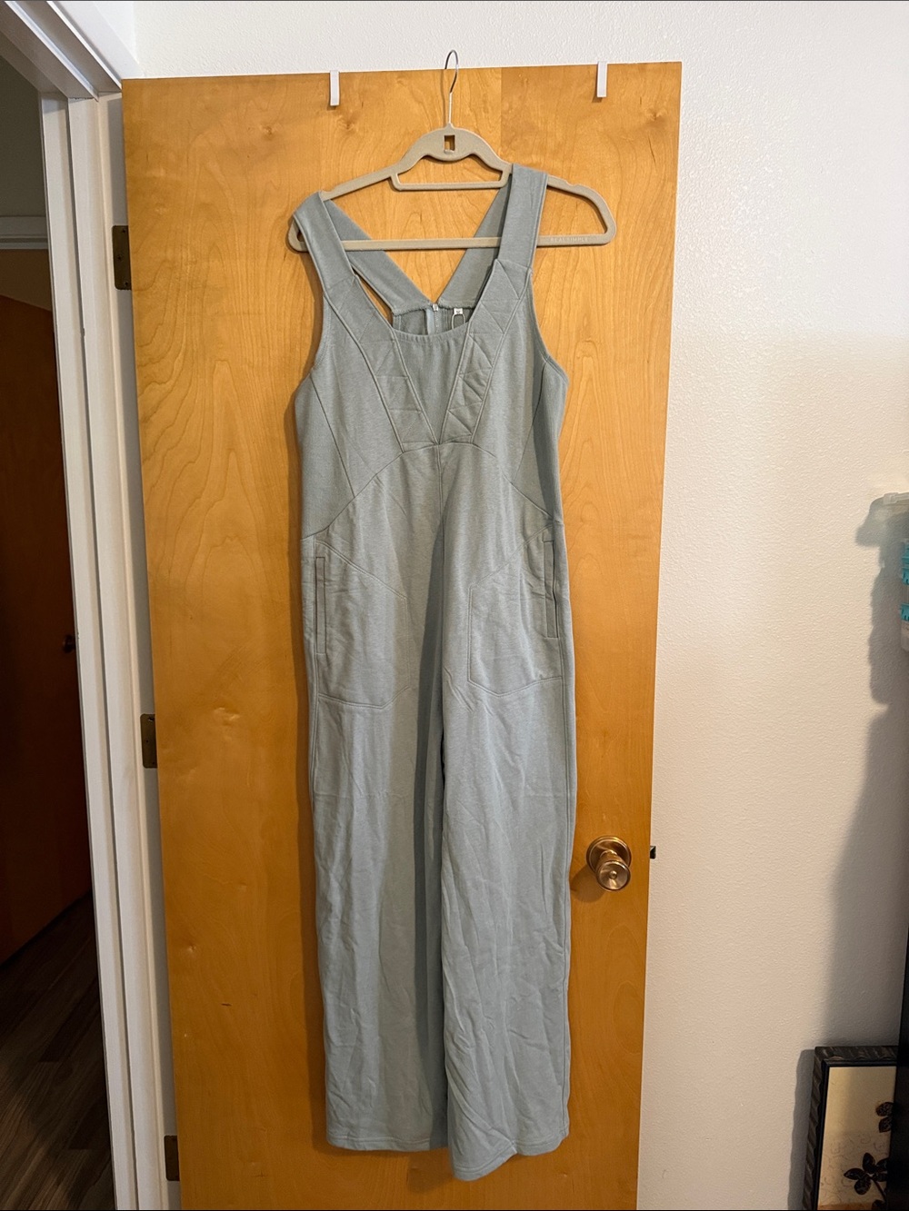 Light Blue Women's Sleeveless Wide-Leg Jumpsuit